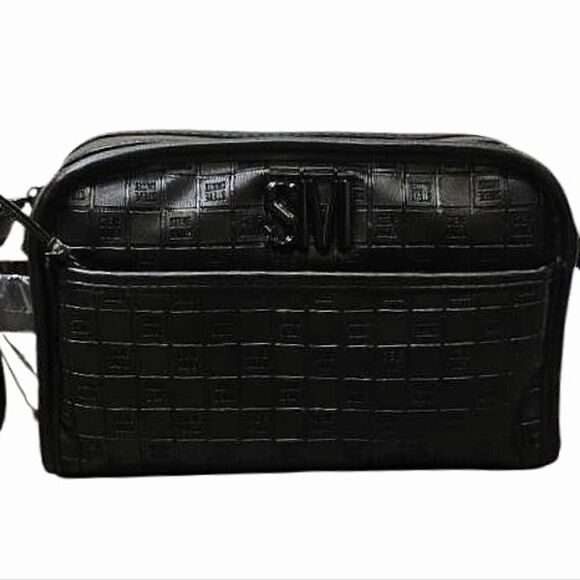 Steve Madden Block Logo Embossed Envelope Pouch- Black - Picture 2 of 8